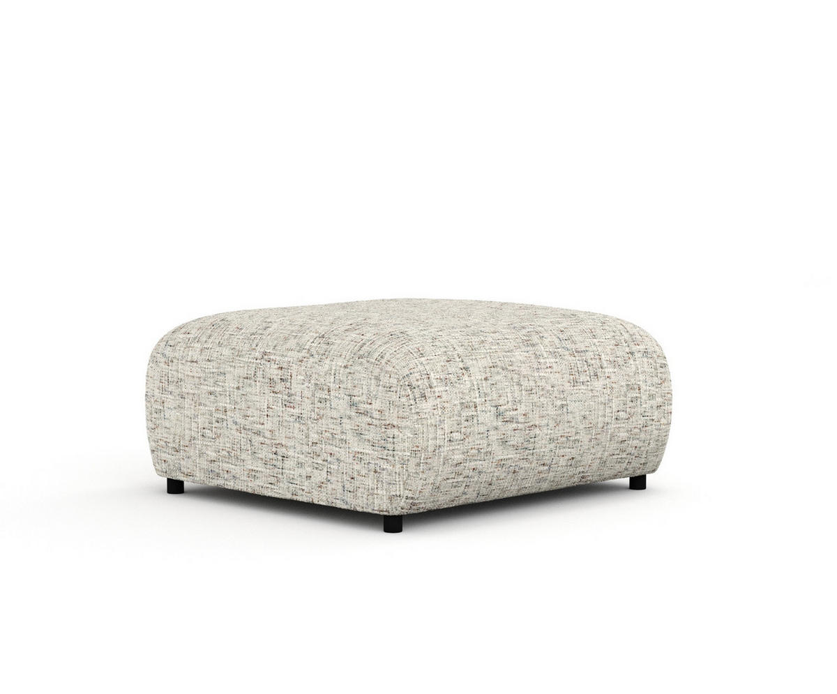 POUF S Zanzibar Beige Webstoff - Beige/Schwarz, Holz/Holzwerkstoff (88/37/88cm) - Maison de Reve