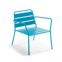 GARTENSTUHL dunkelblau, Metall - Dunkelblau, Metall (65/76/70cm) - Oviala