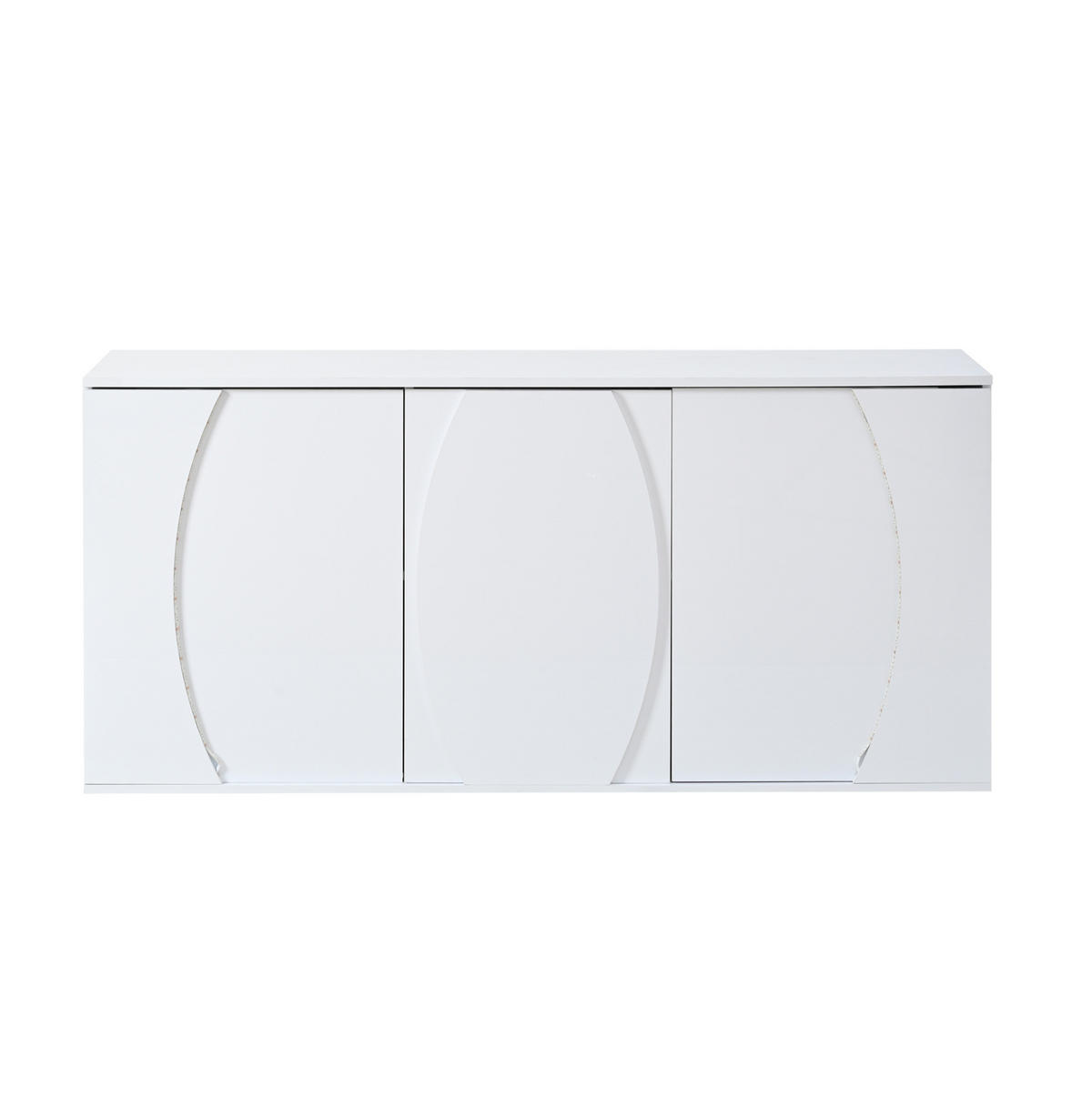 SIDEBOARD aus Spanplatte 150x40x70 cm Weiß mit LED-Beleuchtung und 3 Türen - Weiß, Holzwerkstoff (150/70/40cm) - IVMEU