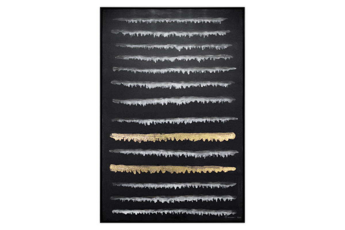 ACRYLBILD HANDGEMALT Schwarz 83/123 cm - Schwarz, Textil (82.5/122.5cm) - KUNSTLOFT