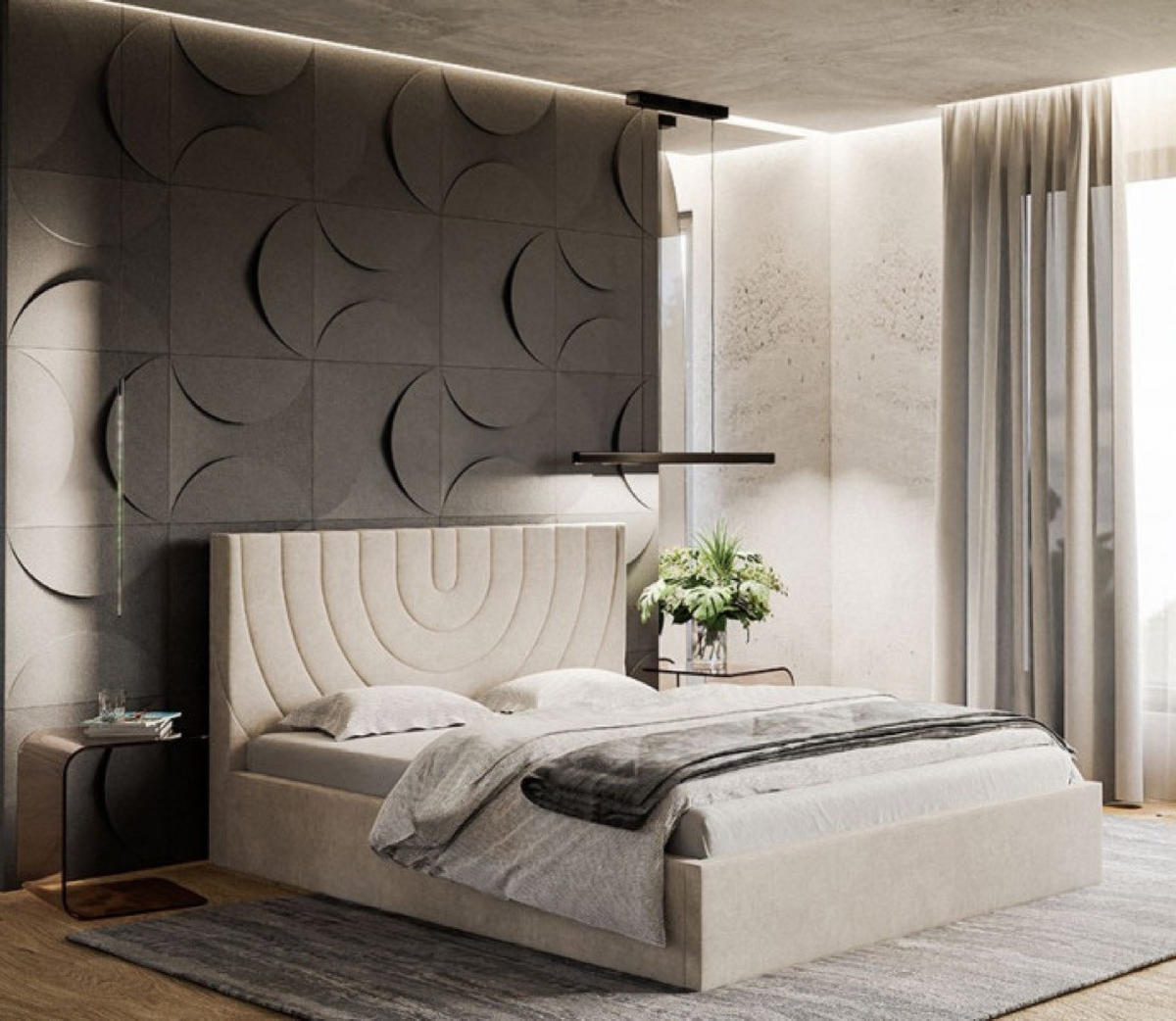 BETT Beige OLDO 6 Mit Bettkasten 160x200 cm - Beige/Schwarz, Textil (160/200cm) - Sepro Meble