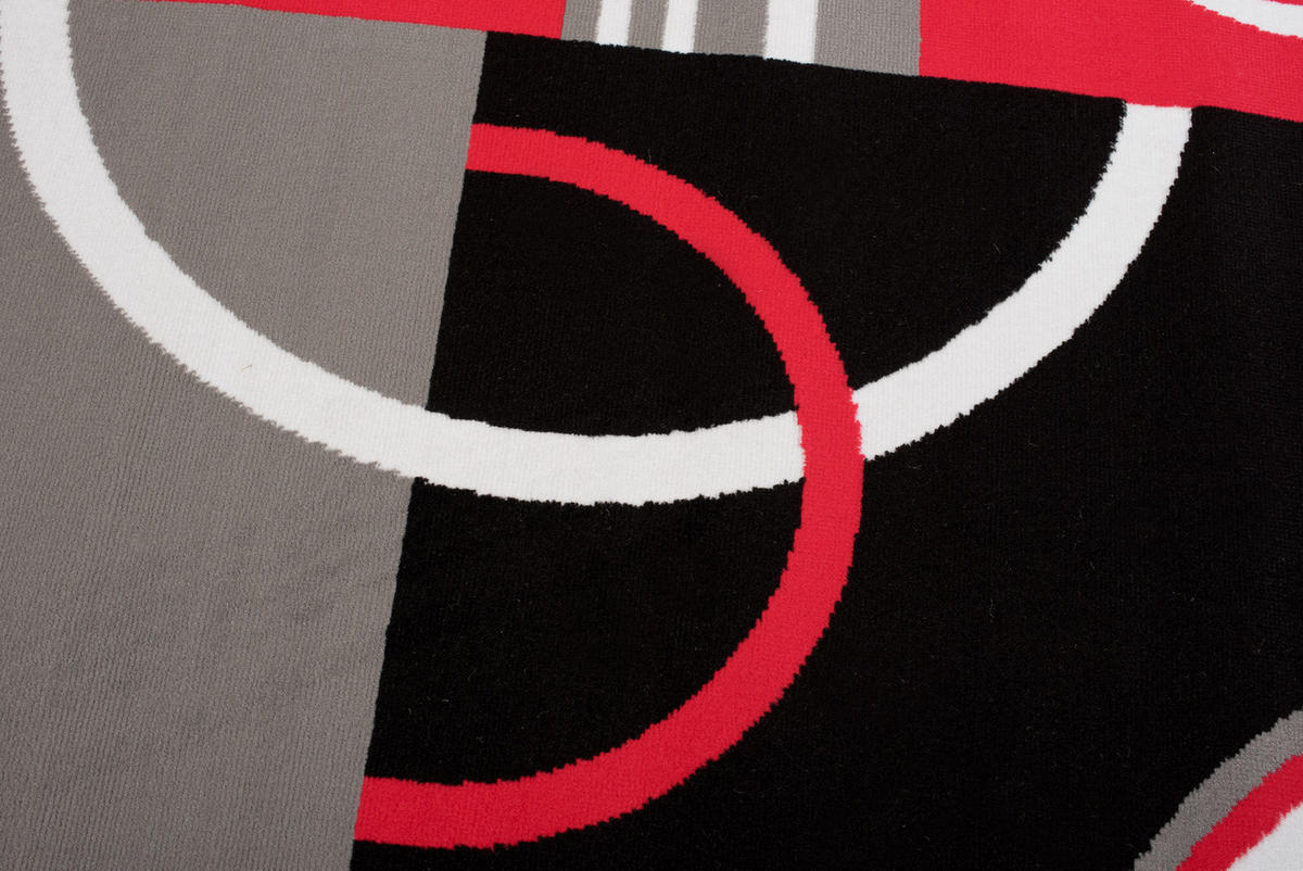TEPPICH MAYA Rot Geometrisch Kreise Vierecke 160/230 cm - Rot, Textil (160/230cm) - Tapiso