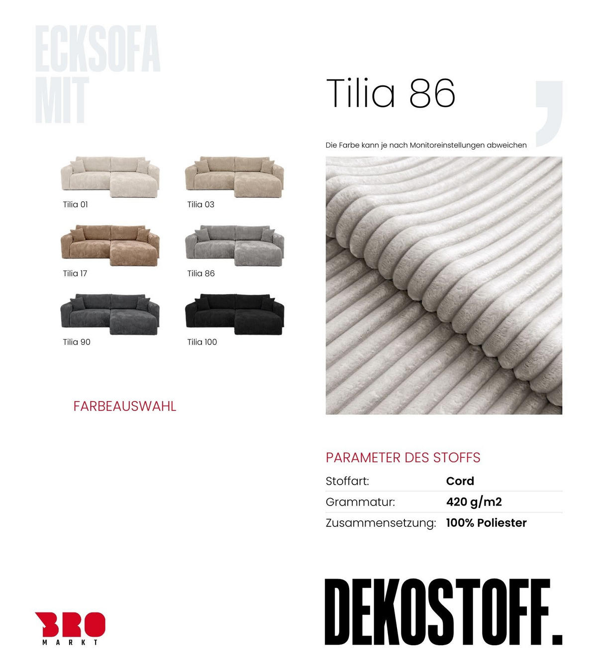 ECKSOFA mit Schlaffunktion TILIO Grau - Grau, Textil (244/148cm) - Bromarkt