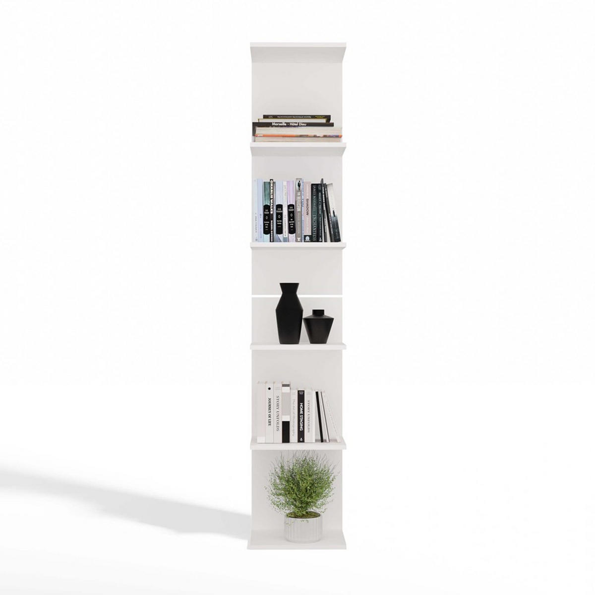 KNIŽNICA Biela 35/180/30 - biela, kompozitné drevo (35/180/30cm) - RAUMHIRSCH FURNITURE