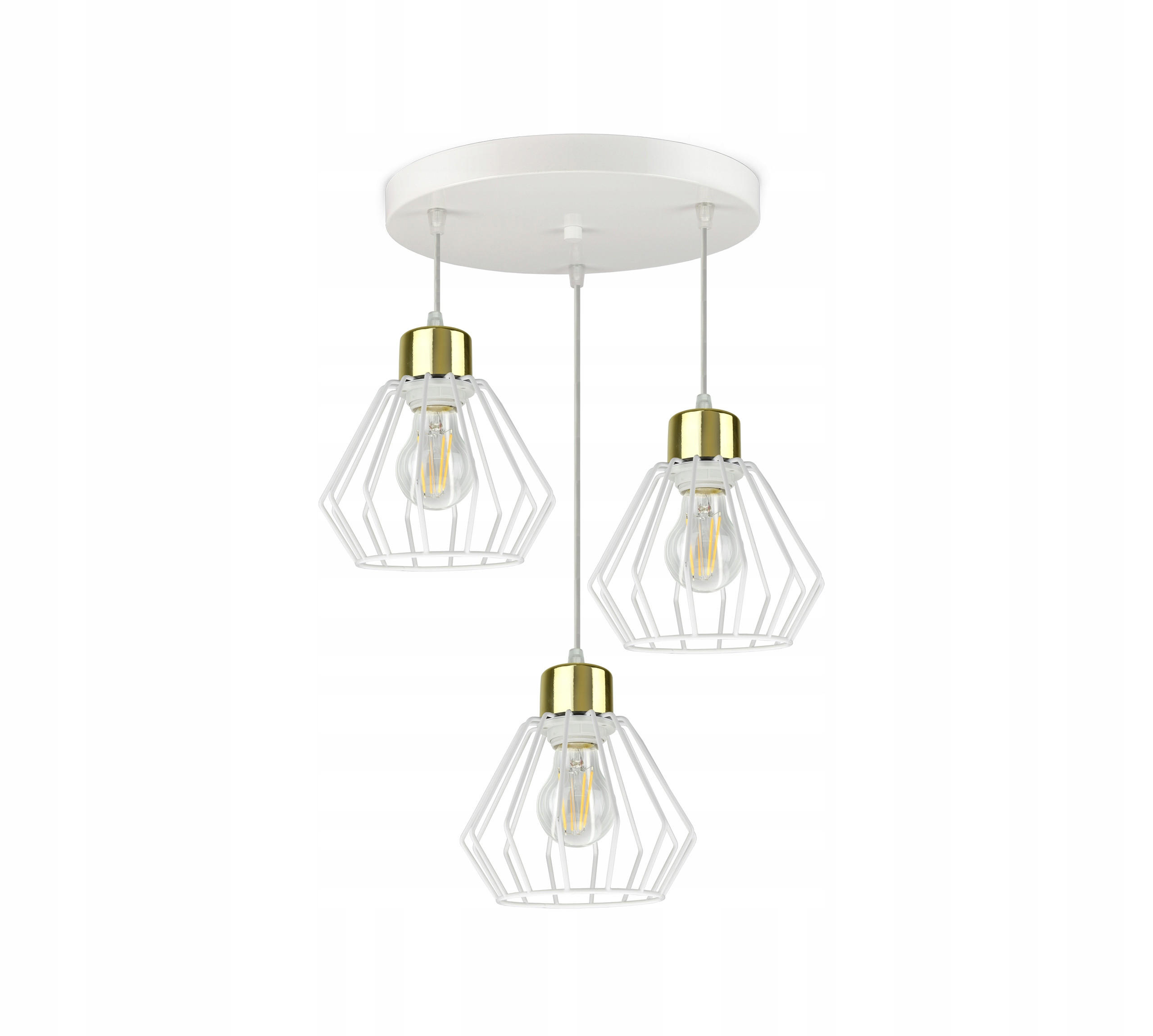 PENDELLEUCHTE LOFT - Goldfarben/Weiß, Metall (30/30/80cm) - kiki design