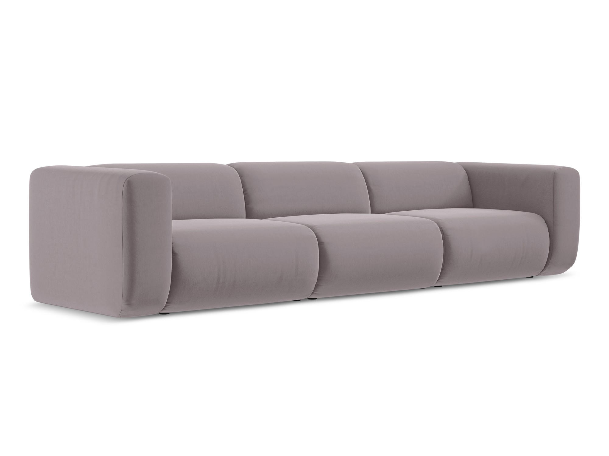 4-SITZER-SOFA Samt Stoff Violett - Lila/Flieder, Kunststoff/Textil (319/70/89cm) - Makamii