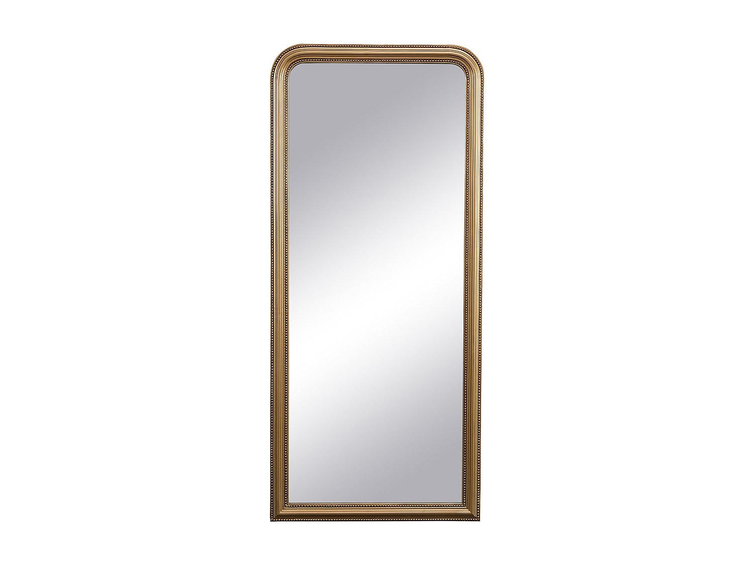 GROSSER Spiegel aus Paulowniaholz mit Zierleisten – B 80 x H 180 cm – Messing-Optik, goldfarben – HELOISE - Goldfarben, Holz (80/180/3cm) - Vente-Unique