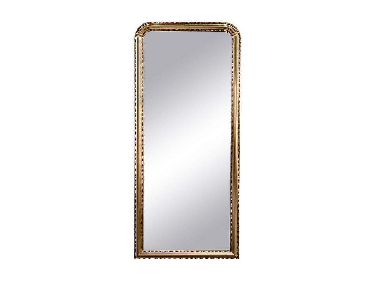 GROSSER Spiegel aus Paulowniaholz mit Zierleisten – B 80 x H 180 cm – Messing-Optik, goldfarben – HELOISE - Goldfarben, Holz (80/180/3cm) - Vente-Unique