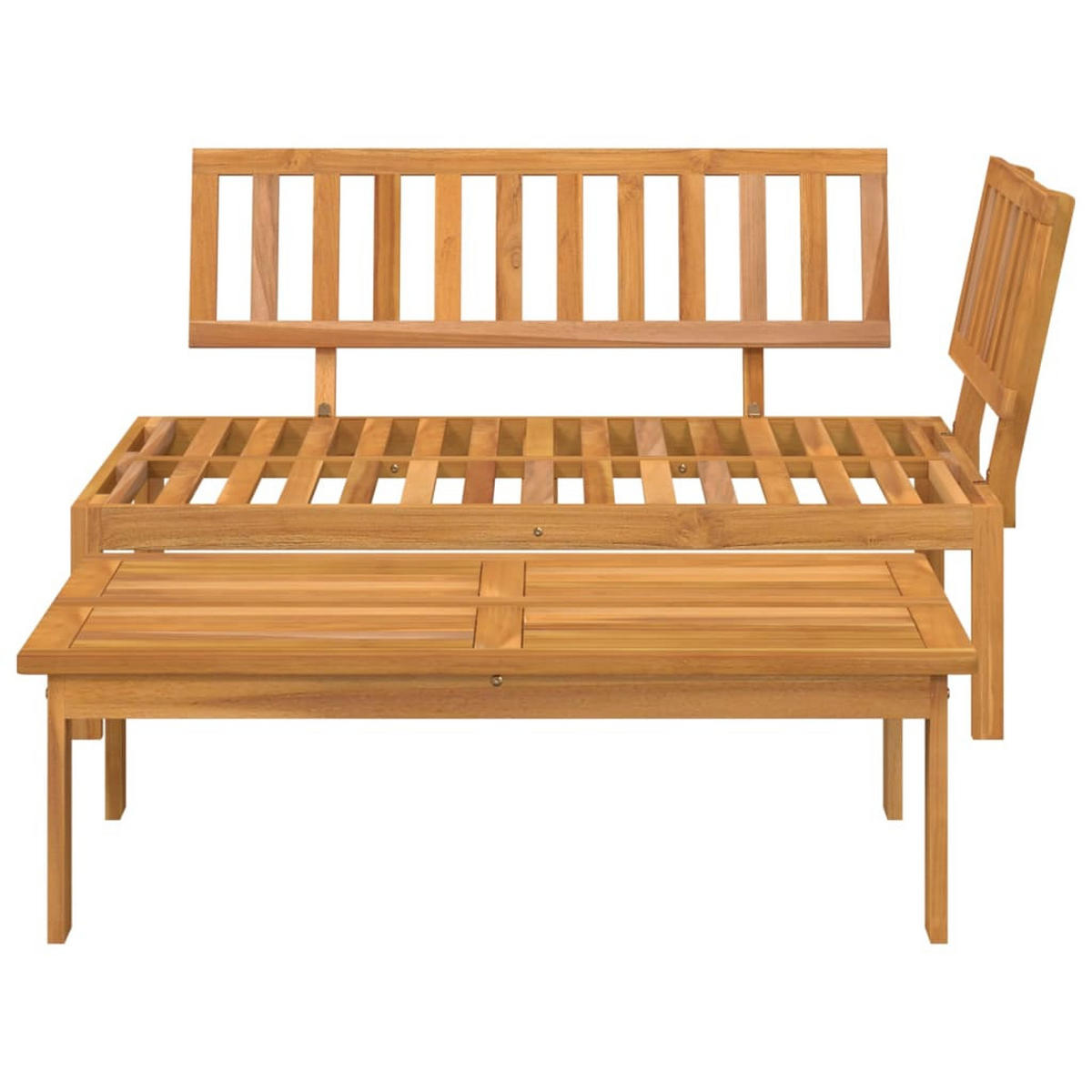 GARTEN-SOFAGARNITUR 2-TLG. Aus Paletten Massivholz Akazie - Braun, Holz (92/69/133cm) - vidaXL