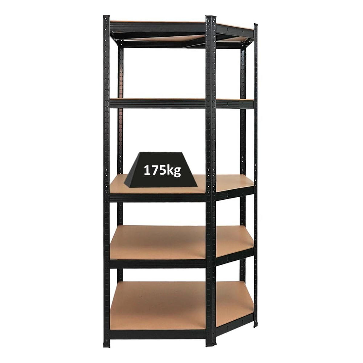 ECKREGAL Ragnar 180x90x60 cm Fachlast 175 kg Schwarz - Schwarz, Metall (90/180/60cm) - PROREGAL