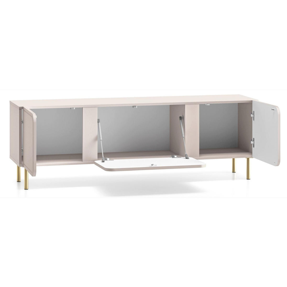 TV stolík Loppa Kašmírovo béžový 160/53/40 cm - zlatá/béžová, kompozitné drevo (160/53/40cm) - Selsey