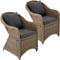 RATTANSESSEL 2er Set, 71 x 60 x 84 cm,natur - Naturfarben, Kunststoff (60/84/71cm) - tectake