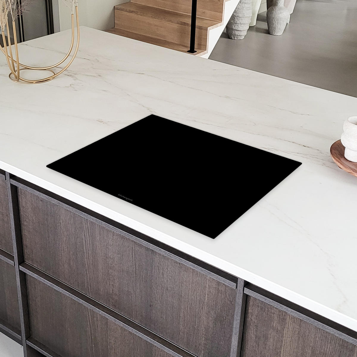 HERDABDECKPLATTE Schwarz Herdabdeckung Induktionsfeld 70x52 cm - Schwarz, Kunststoff (70/52/0.2cm) - MuchoWow