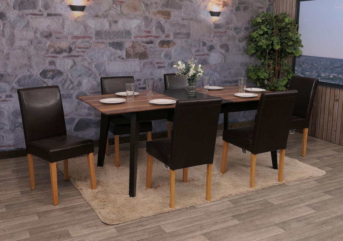 ESSZIMMERSTUHL Braun, Braun 6er-Set - Braun, Textil (43/90/56cm) - MCW