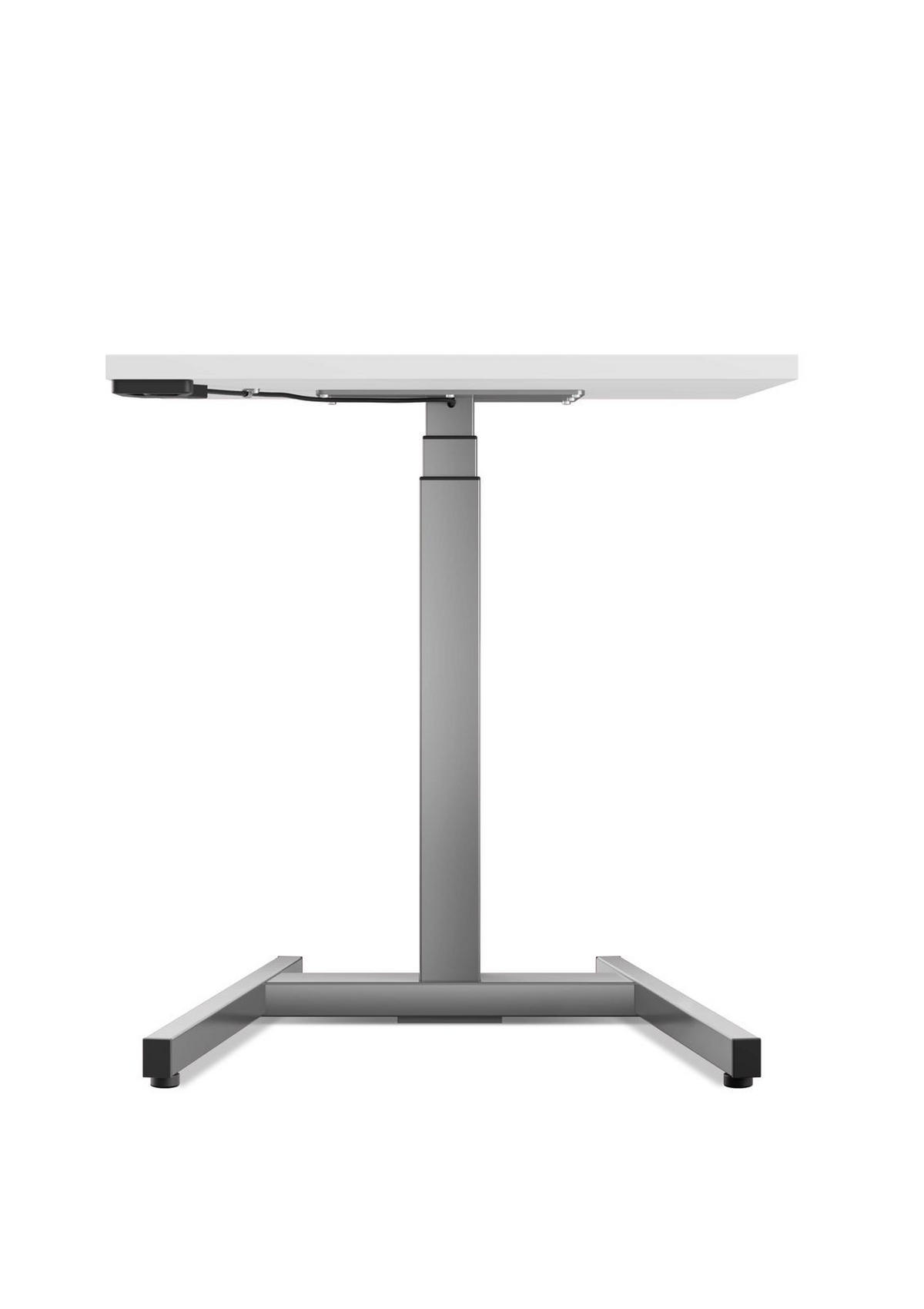 SCHREIBTISCH Master mit Gasfeder 68 bis 118 cm 100x65 cm Silber - Weiß, Metall (65/100/68cm) - Schaff