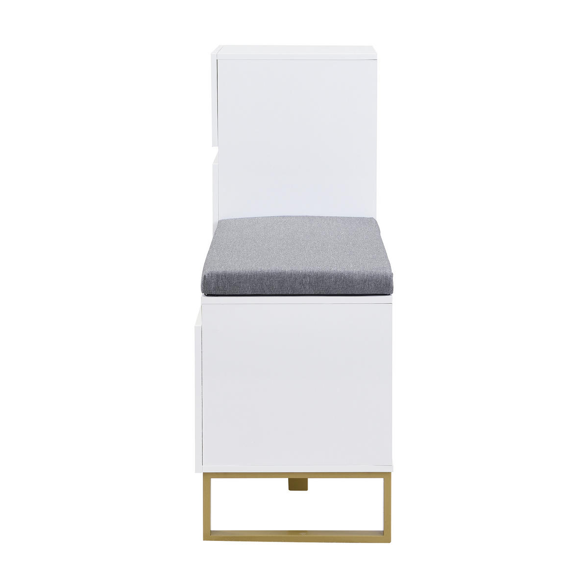 SCHUHSCHRANK aus MDF 120x35x85cm in Weiß mit Sitzbank - Weiß, Holzwerkstoff (120/85/35cm) - Modfu