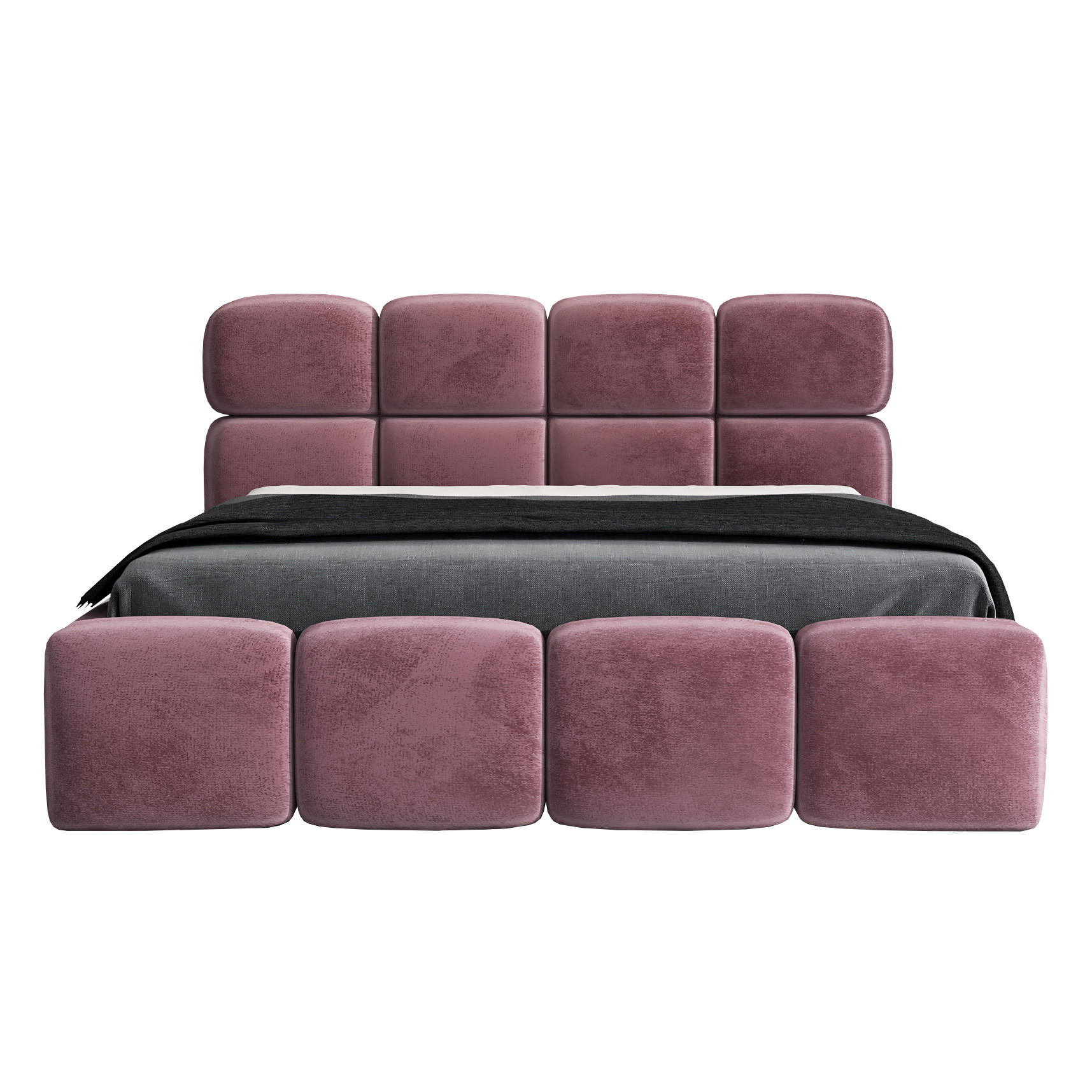 POLSTERBETT MONAKO 160x200 Rosa - Rosa, Textil (160/200cm) - A&J MöbelLand