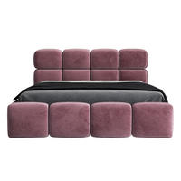 POLSTERBETT MONAKO 160x200 Rosa - Rosa, Textil (160/200cm) - A&J MöbelLand