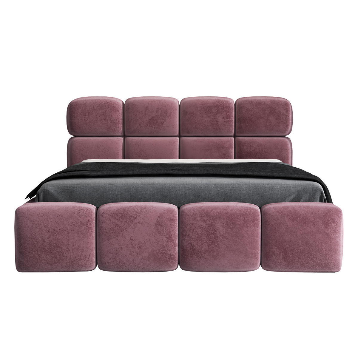 POLSTERBETT MONAKO 160x200 Rosa - Rosa, Textil (160/200cm) - A&J MöbelLand