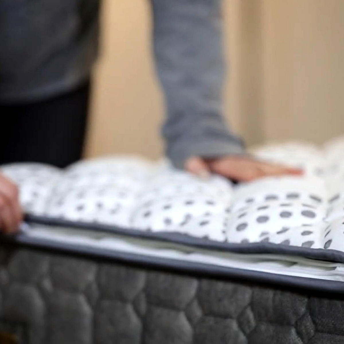 TASCHENFEDERKERNMATRATZE Bambi Sleepure Matratze 140x200 cm, Höhe ca.: 31 cm, H2 + H3 = mittel + fest, 7-Zonen - Grau, Textil (140/200cm) - Bambi