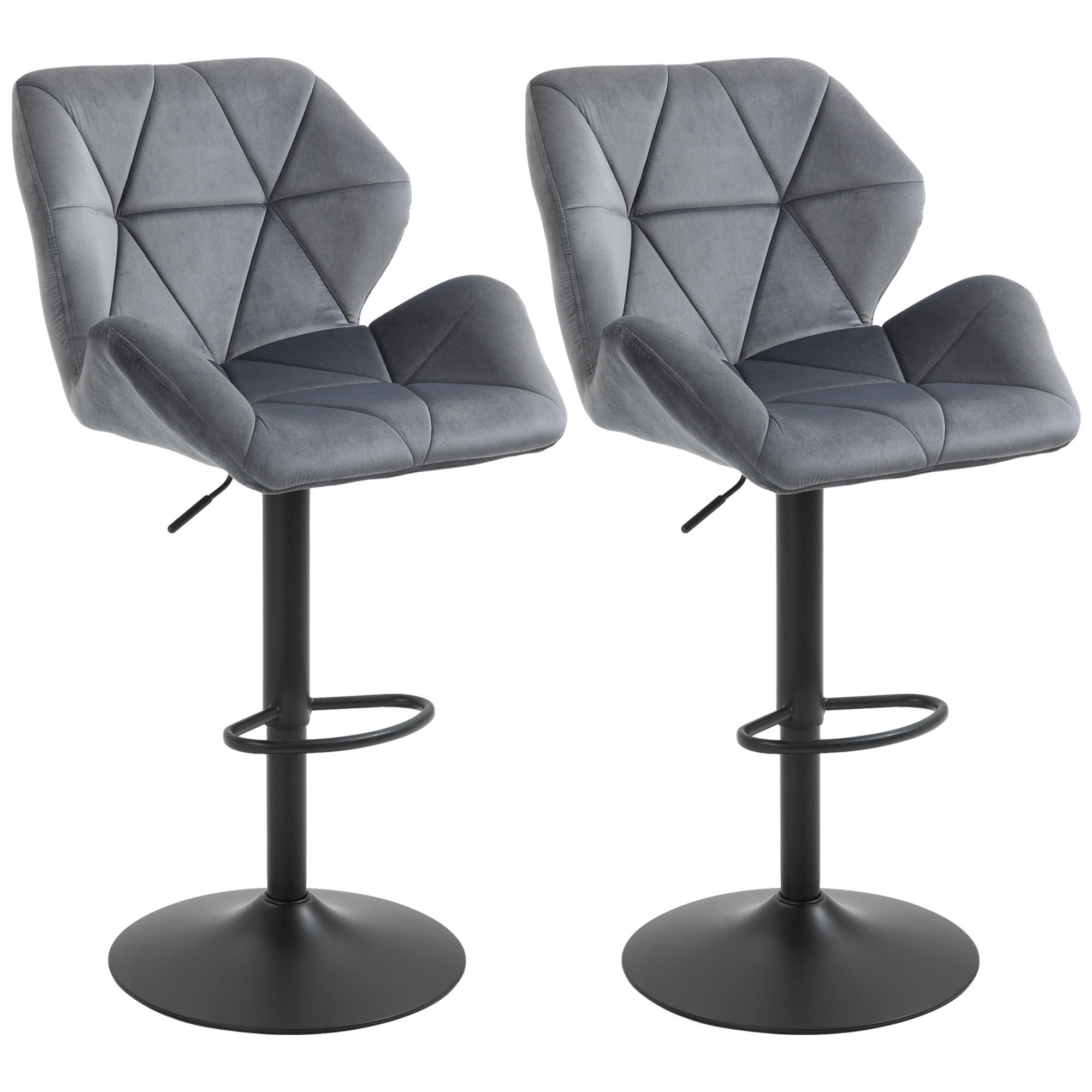 BARHOCKER 2er-Set Grau 58.0/57.0/117.0 cm - Grau, Textil (57/117/58cm)