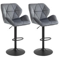 BARHOCKER 2er-Set Grau 58.0/57.0/117.0 cm - Grau, Textil (57/117/58cm)