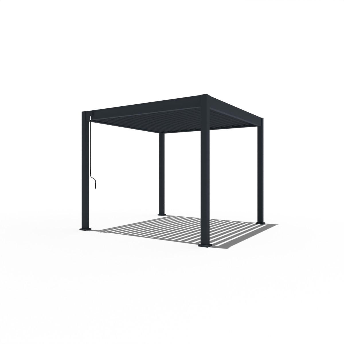 PERGOLA Terrassenüberdachung Trumpf | Alu-Stahl | Lamellendach | 3 x 3 M | anthrazit | freistehend - Anthrazit, Metall (300/255/300cm) - PergoLine