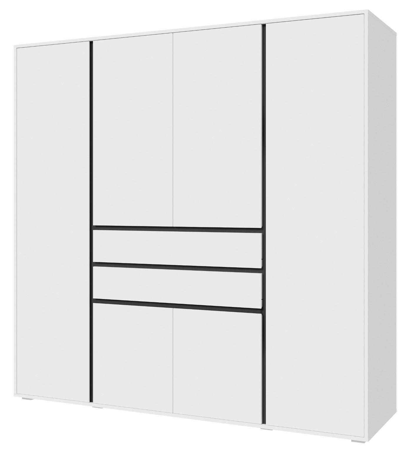 Inn.Furn Kleiderschrank Weiß, Anthrazit 197x194x56 cm