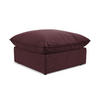 POUF Samt Stoff Rot - Bordeaux/Schwarz, Holzwerkstoff/Kunststoff (75/45/75cm) - Makamii