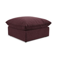 POUF Samt Stoff Rot - Bordeaux/Schwarz, Holzwerkstoff/Kunststoff (75/45/75cm) - Makamii