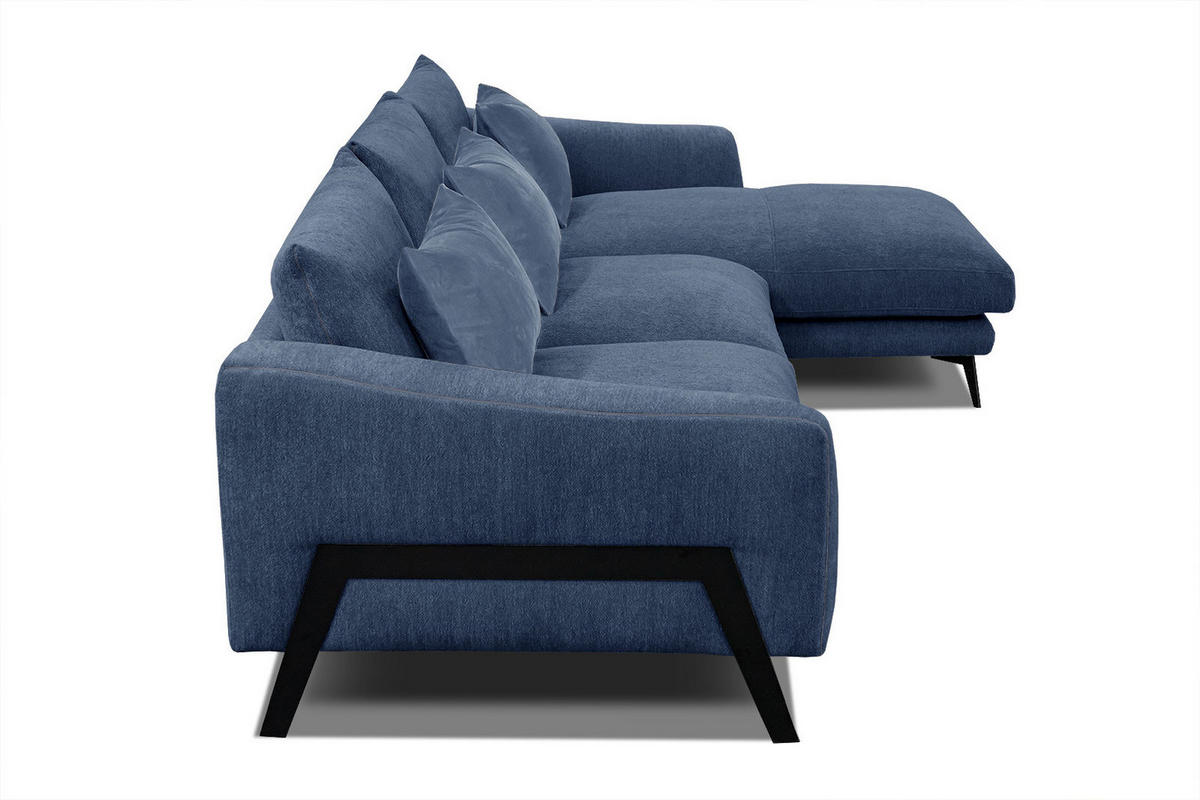 ECKSOFA WINTER 4-Sitzer, dunkelblau - Schwarz/Dunkelblau, Holzwerkstoff/Textil (293/172cm) - Courtois Laville