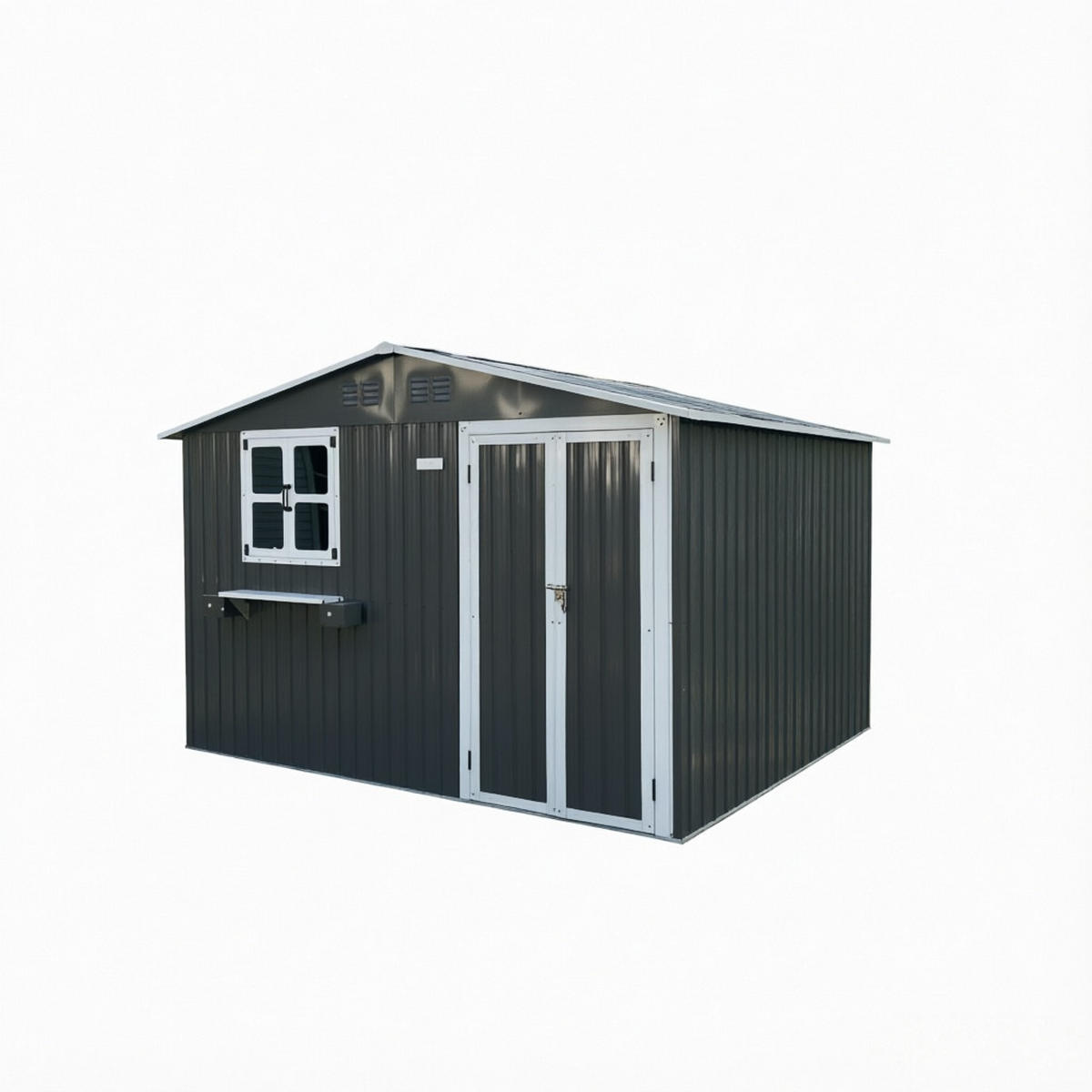 GERÄTEHAUS 295/243.6/199.9 cm Anthrazitgrau (7,19 m²) - Anthrazit, Metall (255.4/199.9/313.1cm) - Oxeza