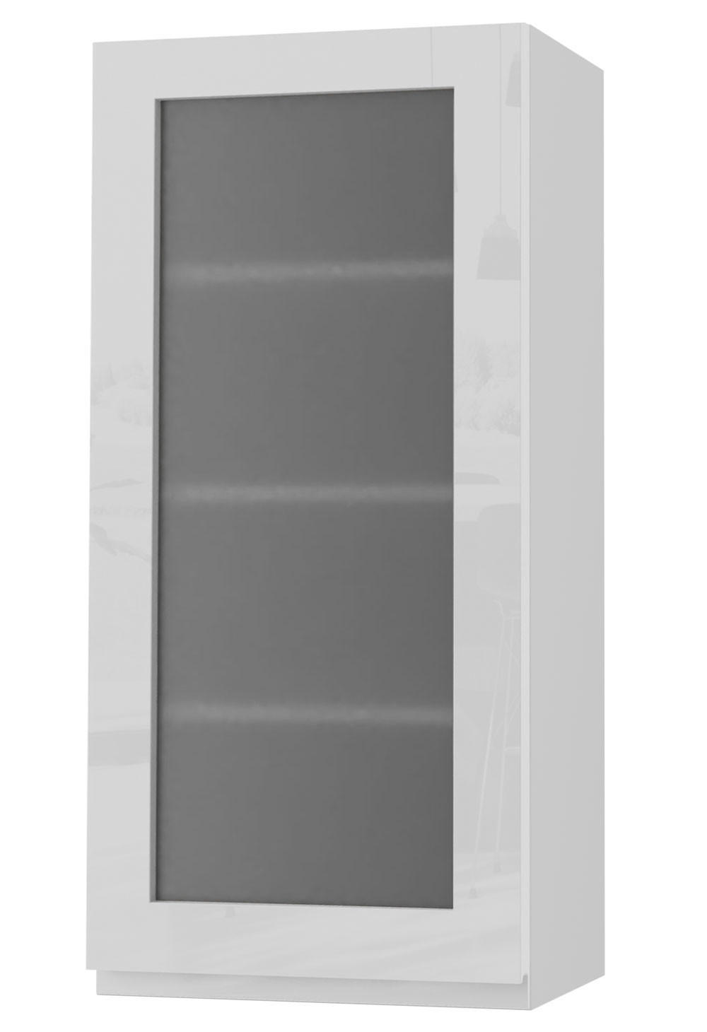 HÄNGESCHRANK Florence W4S/45 Weiß / RAL 9003 signalweiß HG 45 / 32,5 / 96cm - Türanschlag links - Weiß Hochglanz/Weiß, Holz/Holzwerkstoff (45/96/32.5cm) - Feldmann-Wohnen