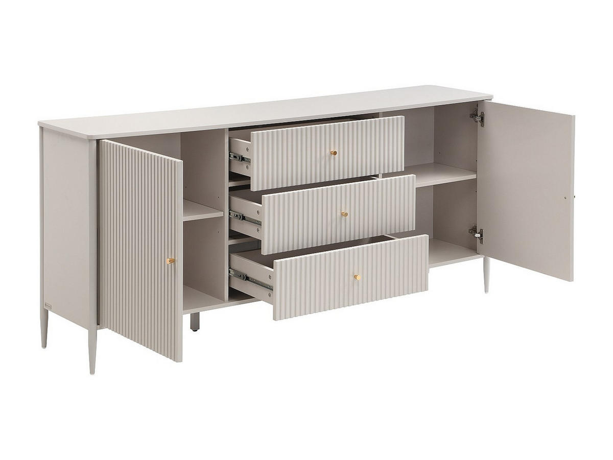 SIDEBOARD - 178 cm x 40 cm - Holz, Platte - Beige - CALITARO - Beige, Holz (178/82/40cm) - Vente-Unique