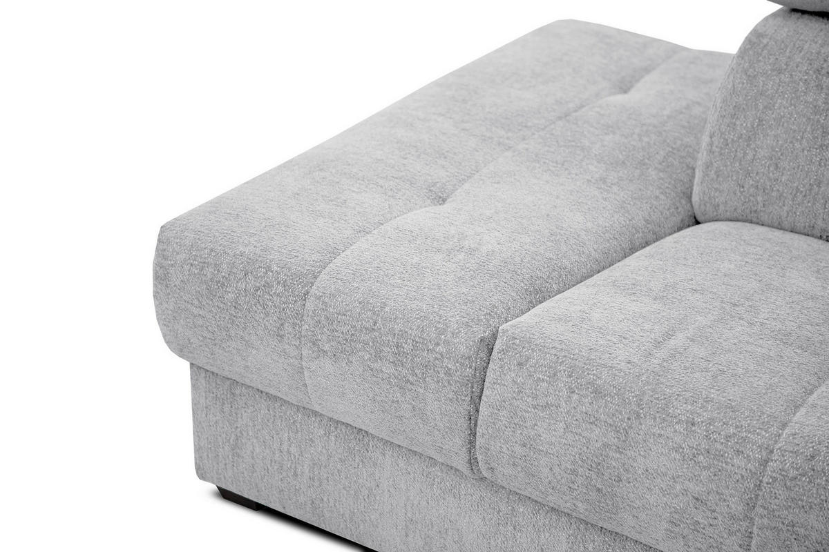 ECKSOFA CALVERA 5-Sitzer mit 1 Relaxfunktion, hellgrau - Hellgrau, Holzwerkstoff/Textil (239/298cm) - Courtois Laville