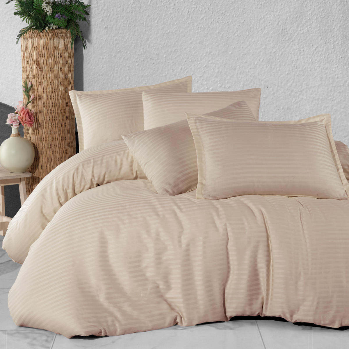 BETTWÄSCHE 5-teilig 220/240 cm YS - Braun, Textil (220/240cm) - ROLFNERS