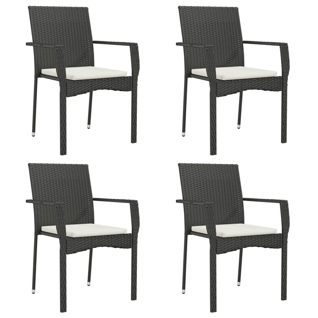 furnicato Gartenstühle Schwarz 59x88x53.5 cm