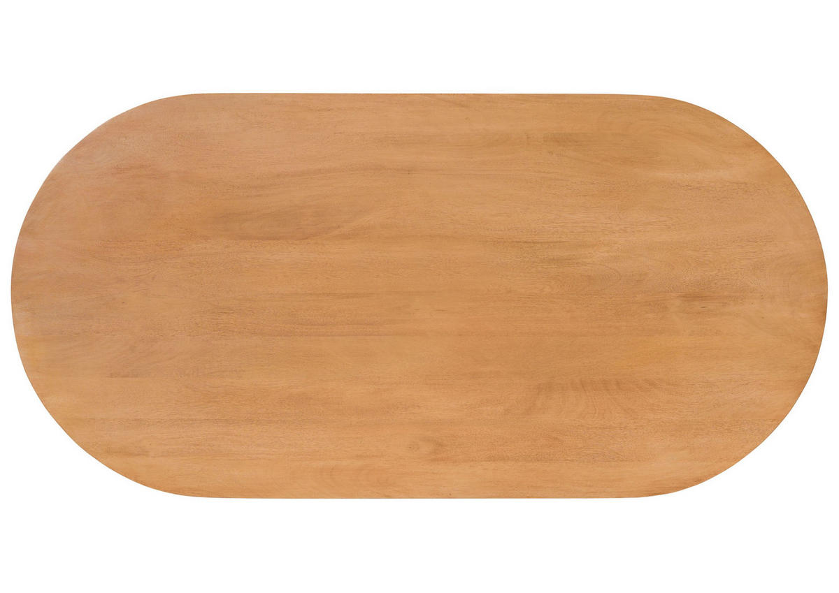 ESSTISCH oval Mango 180x90x76 natur lackiert / Marmor weiß BARCELONA #527 - Naturfarben, Holz (180/90/76cm) - Massivmoebel24