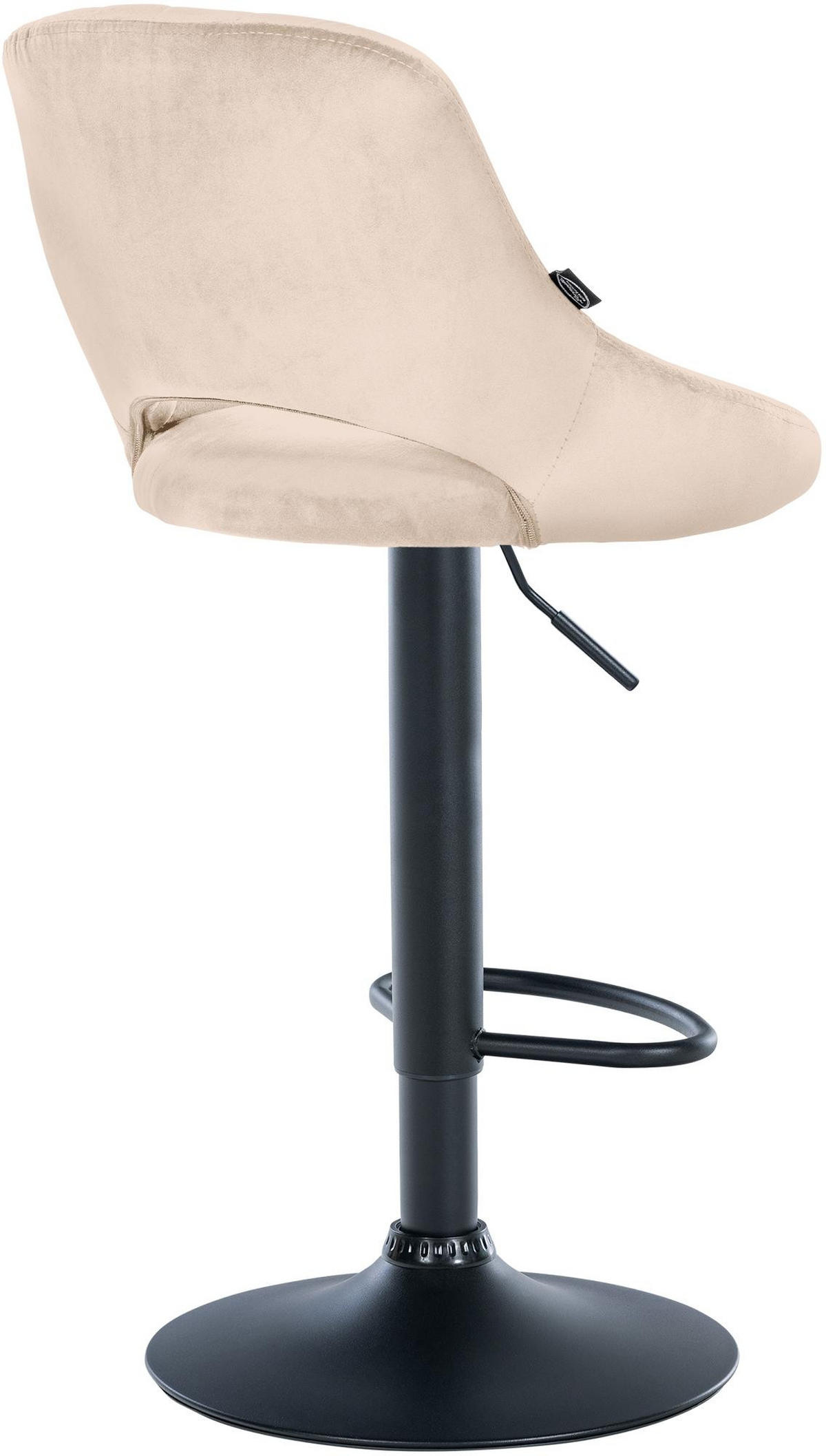 BARHOCKER Samt Creme - Creme/Schwarz, Textil/Metall (47/85/48cm) - CLP