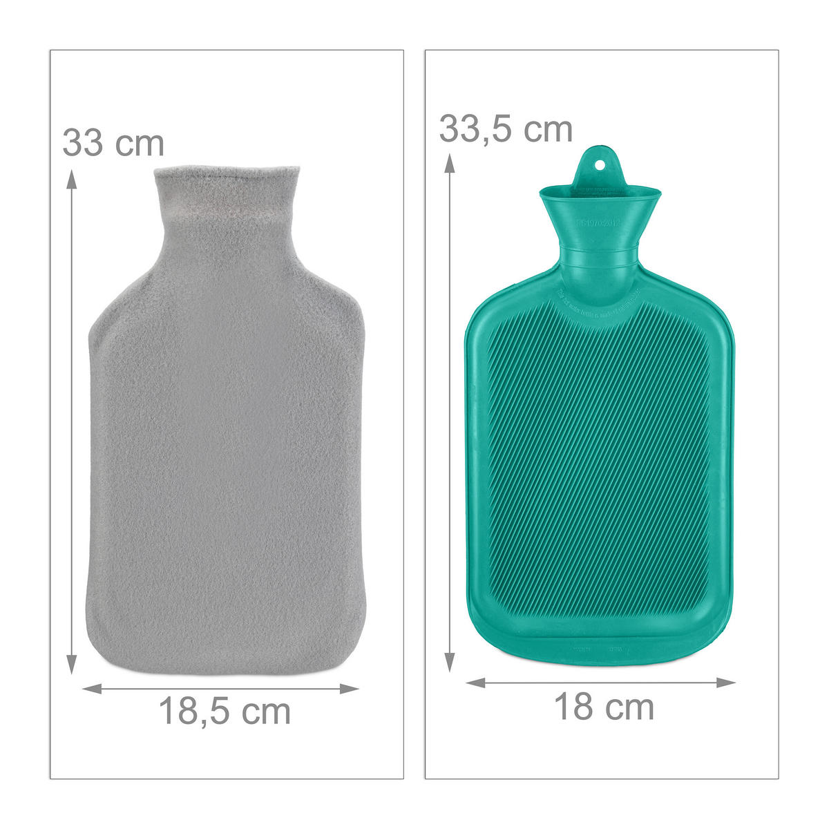 WÄRMFLASCHE - Multicolor, Kunststoff/Textil (18.5/33.5/4cm) - Relaxdays
