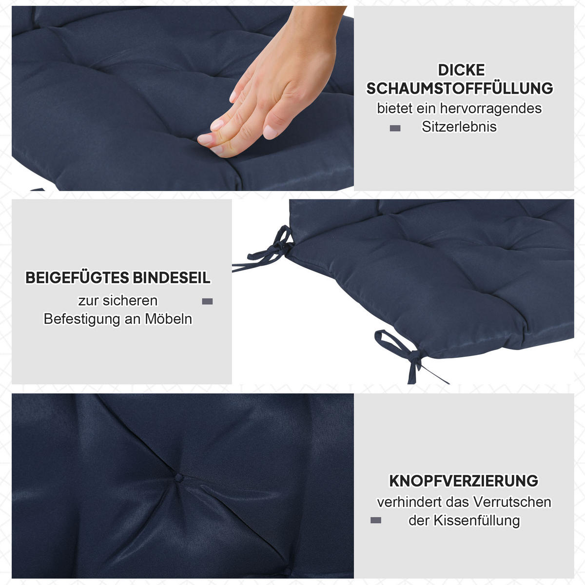 SESSELAUFLAGEN Blau 2 Stück - Blau, Kunststoff (50/8/98cm) - GiPP