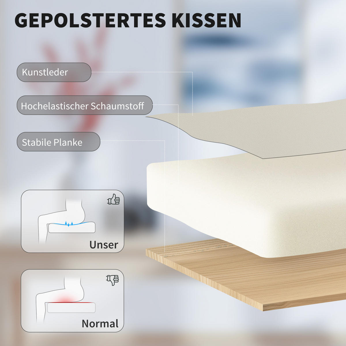 BÜROSTUHL, Ergonomisch mit Verstellbar Rückenlehne, Beige - Beige/Schwarz, Kunststoff/Textil (65/119/67cm) - HOMCOM