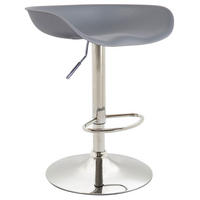 BARHOCKER Kunststoff grau - Chromfarben/Grau, Kunststoff/Metall (52/67/43cm) - CLP