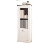 AKTENREGAL weiß Pinie, anthrazit Landhaus, Büroregal mit Soft-Close - Anthrazit/Weiß, Holzwerkstoff/Metall (51/146/38cm) - Furn.Design