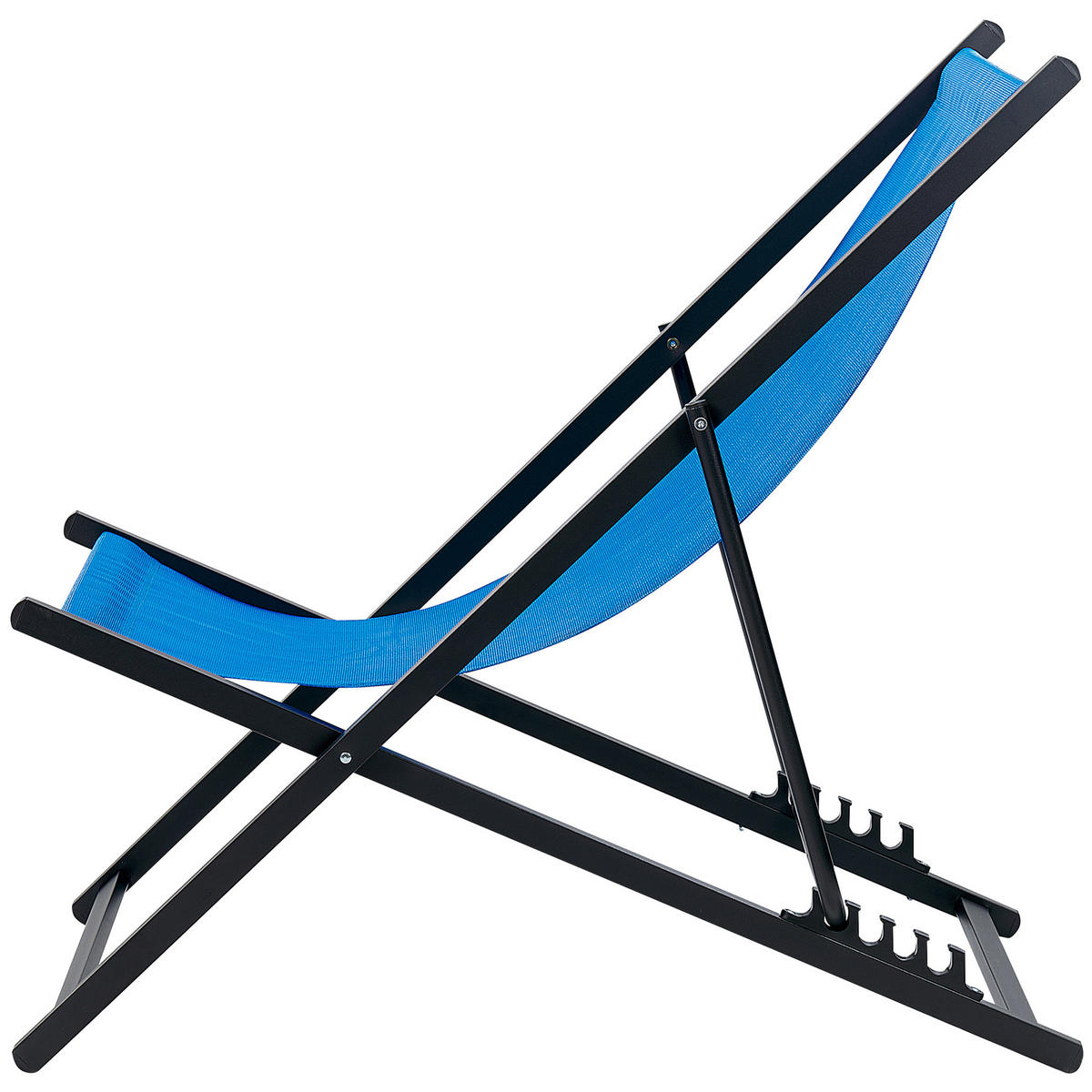 GARTENLIEGE schwarz/blau Locri II - Blau/Schwarz, Metall (60/79/95cm) - Beliani