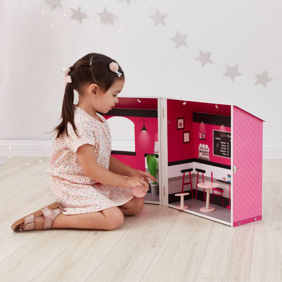 STANDTCAFE Puppenhaus, Rosa, 40cm - Pink, Holz (29.2/40/29.8cm) - Teamson Kids