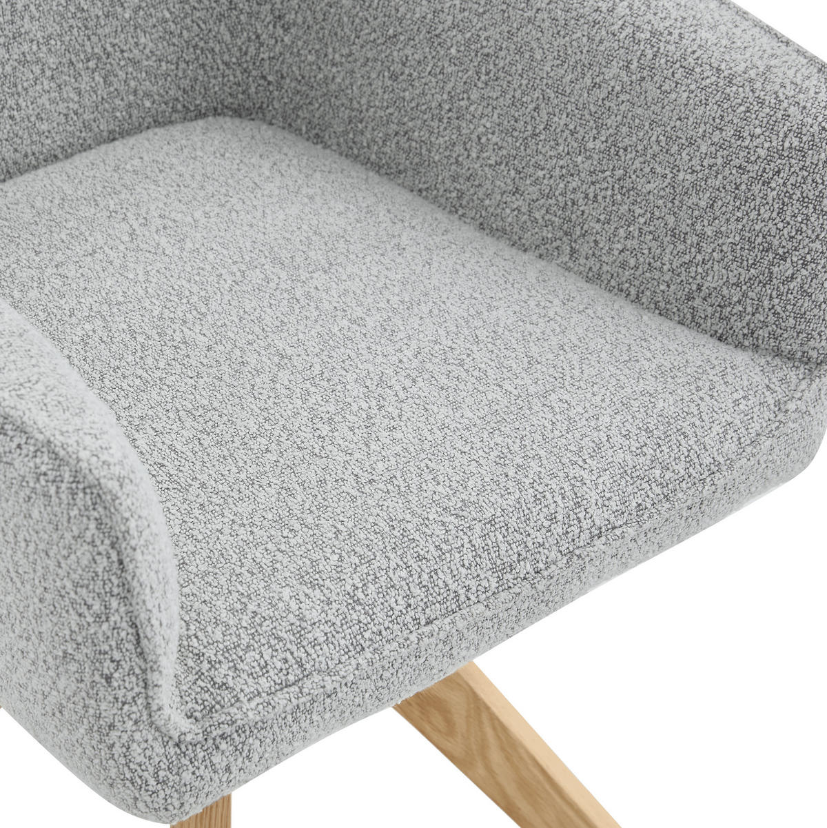 ESSZIMMERSTÜHLE 360° drehbar 2er-Set Hellgrau Massivholz - Hellgrau, Holz (51/85/53cm) - Meubliv
