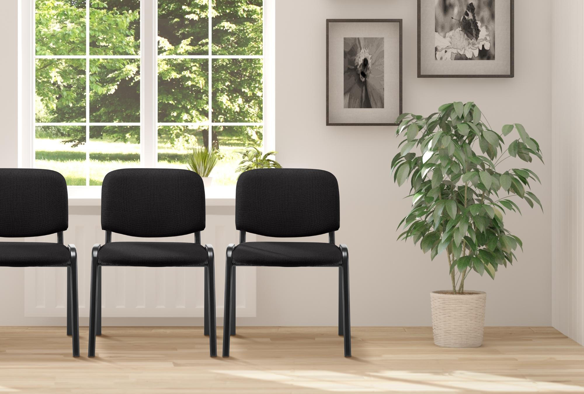 BESUCHERSTUHL Stoff schwarz - Schwarz, Textil/Metall (53/83/53cm) - CLP