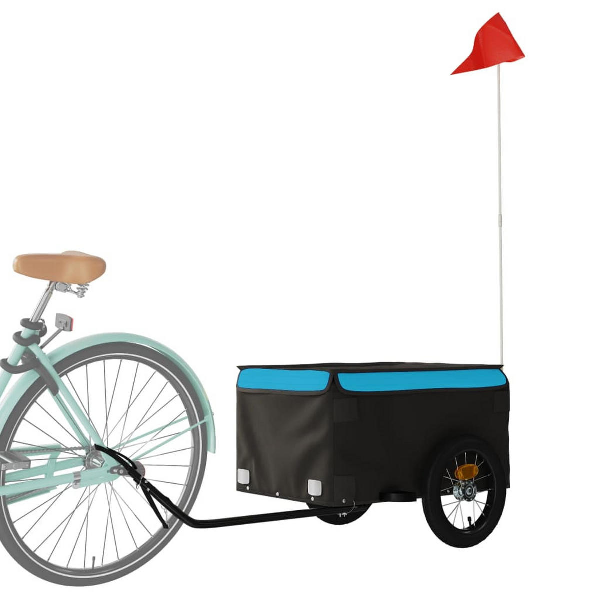FAHRRADANHÄNGER Schwarz Und Blau 30 Kg Eisen - Blau, Metall (54/44/120cm) - vidaXL