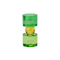 KERZENHALTER Sari S, Kristallglas, Grün, Gelb, 15.2 cm - Grün, Glas (11/19/11cm) - Gift Company
